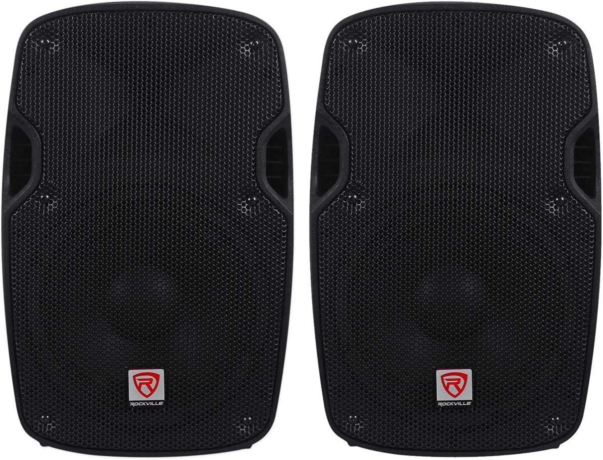 Displays the core product—a pair of Rockville speakers—in a clean, catalog-style presentation to show shoppers exactly what they will receive. Uses a clean white background with subtle drop shadows…