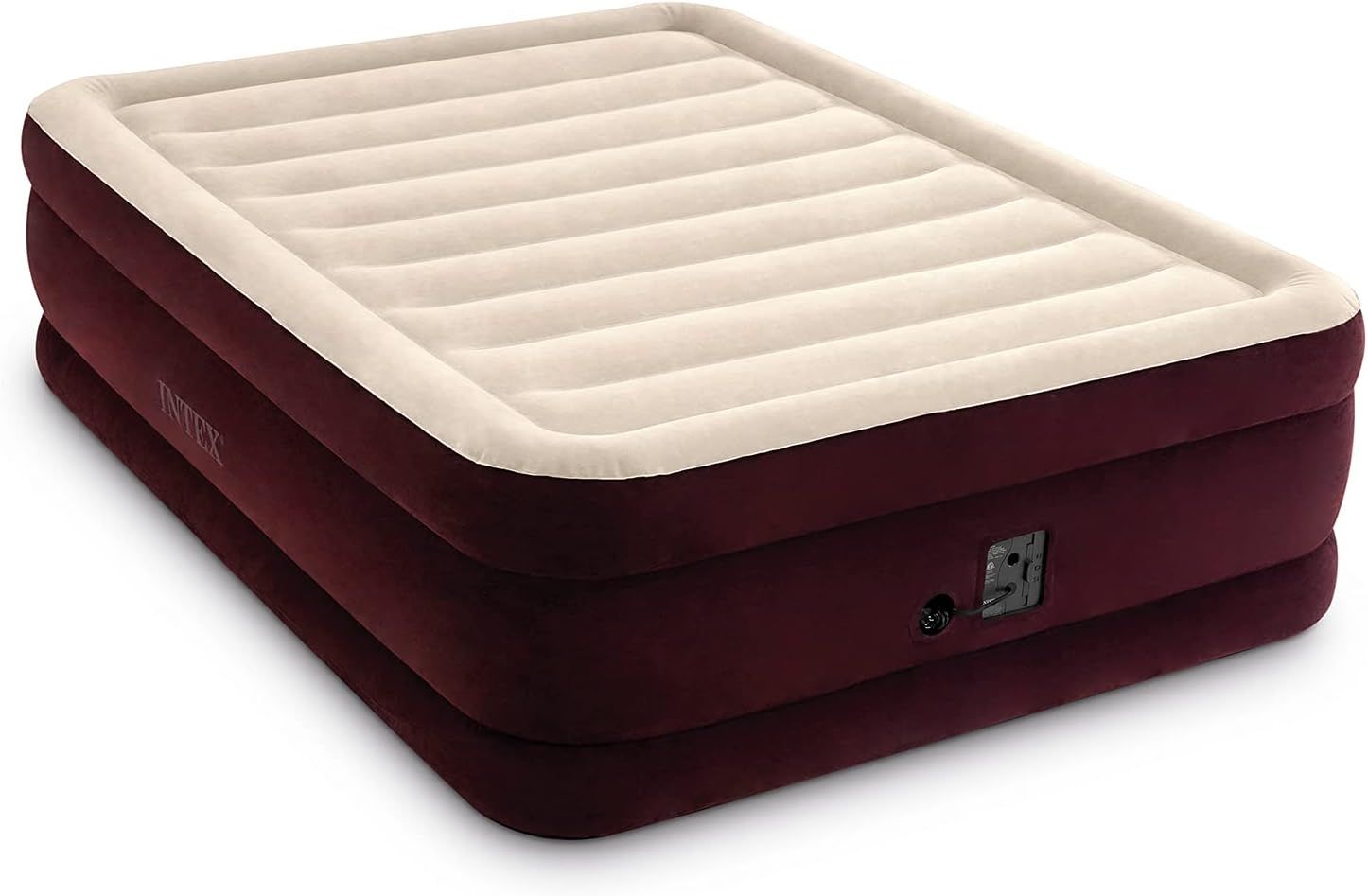 Shows the core product clearly on a white background to help shoppers understand what they are purchasing - an inflatable air mattress with integrated pump…