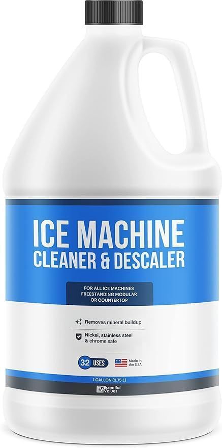 Displays the core product—a 1-gallon bottle of ice machine cleaner and descaler—clearly showing the product form, branding, and key features to help shoppers identify what they are purchasing. Shows…