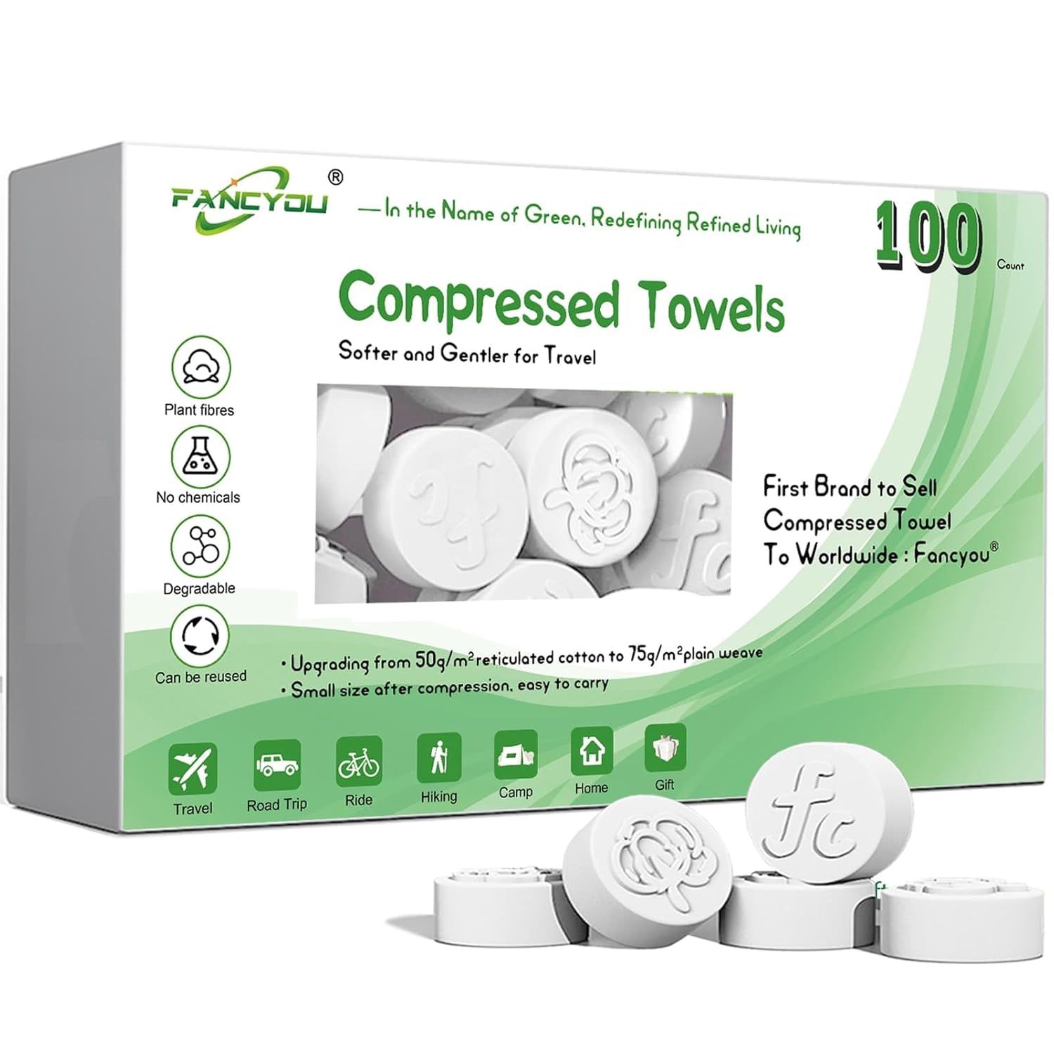 Shows the retail packaging to communicate the product quantity, brand identity, and eco-friendly features, reassuring shoppers about what they will receive.…