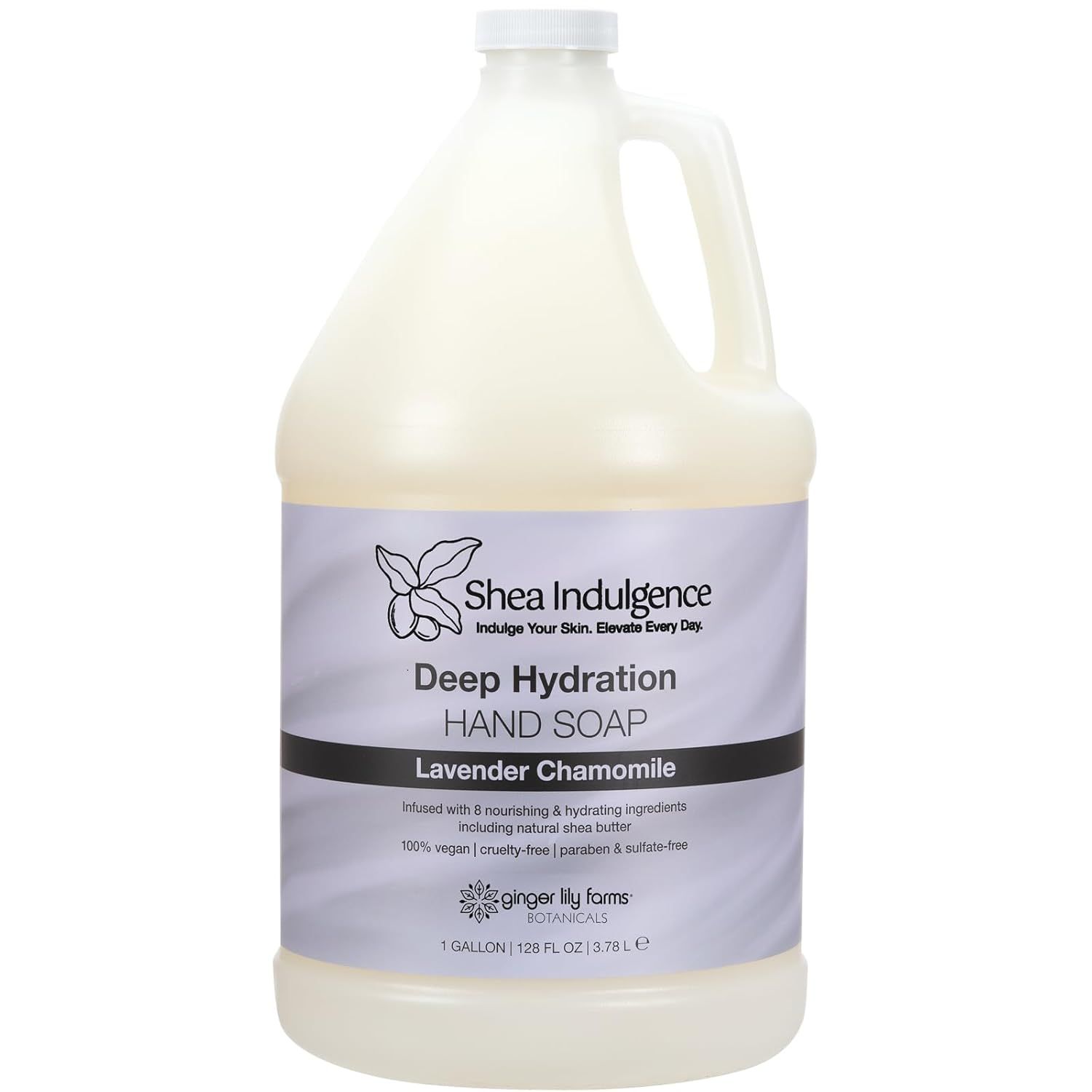 Displays the core product clearly on a white background to show shoppers exactly what they will receive, emphasizing the large 1-gallon size and lavender…