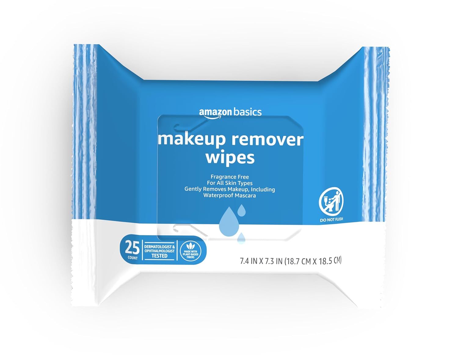Shows the actual retail package the buyer will receive, displaying key product information including fragrance-free formula, suitability for all skin types, and waterproof mascara removal capability…