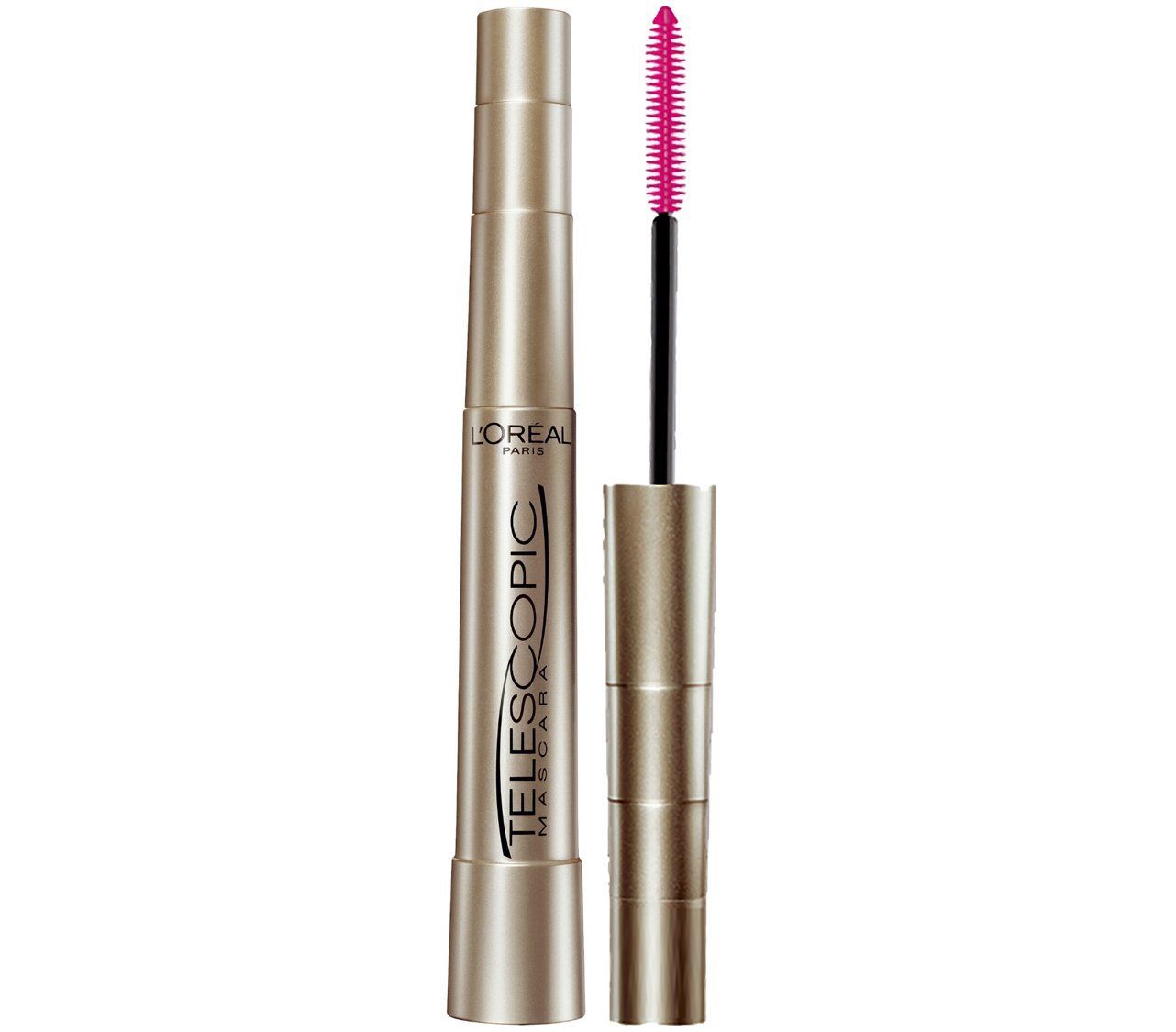 Displays the L'Oreal Telescopic mascara product clearly with both the tube and applicator wand visible, allowing shoppers to see the product design and…