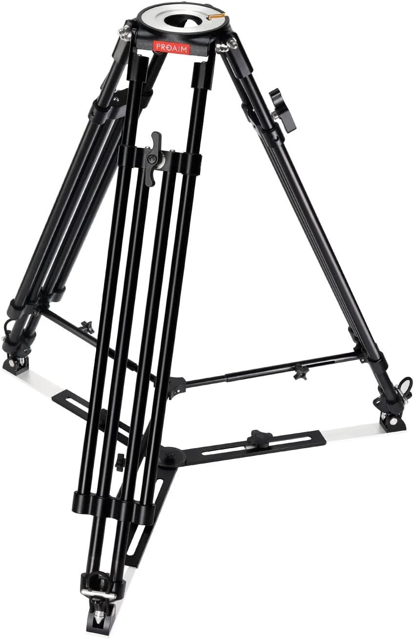 Displays the core product—a professional camera tripod—in a clean catalog style to show its construction, adjustable legs, and mounting plate, helping…