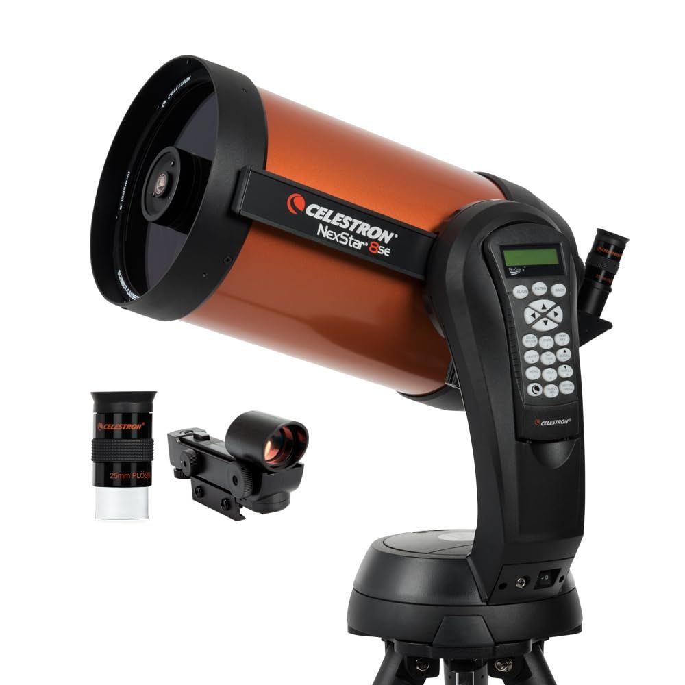 Displays the core telescope product with included accessories (eyepiece and red dot finder) to show shoppers exactly what they will receive in the package.…