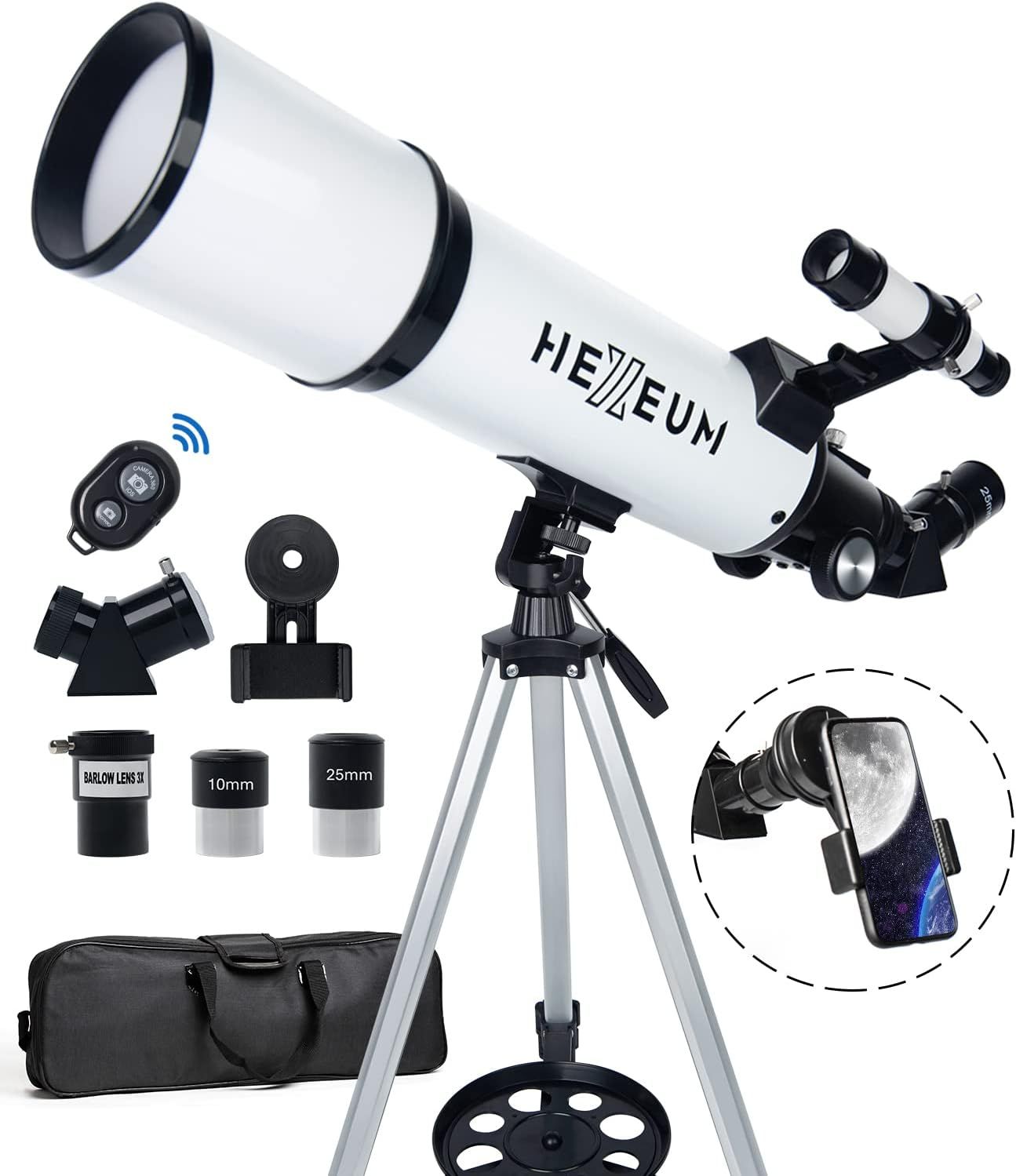 Displays the core telescope product along with all included accessories and components to show shoppers the complete package they will receive. Shows all the…