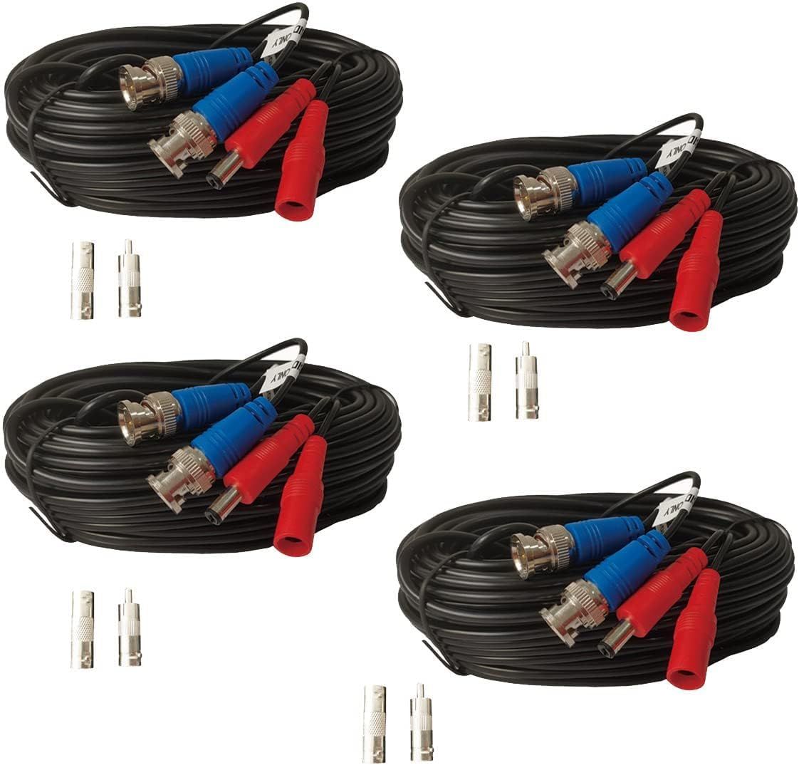 Shows the core product—four identical coiled black cables with blue and red connectors and small adapter accessories—to communicate what the buyer receives in…