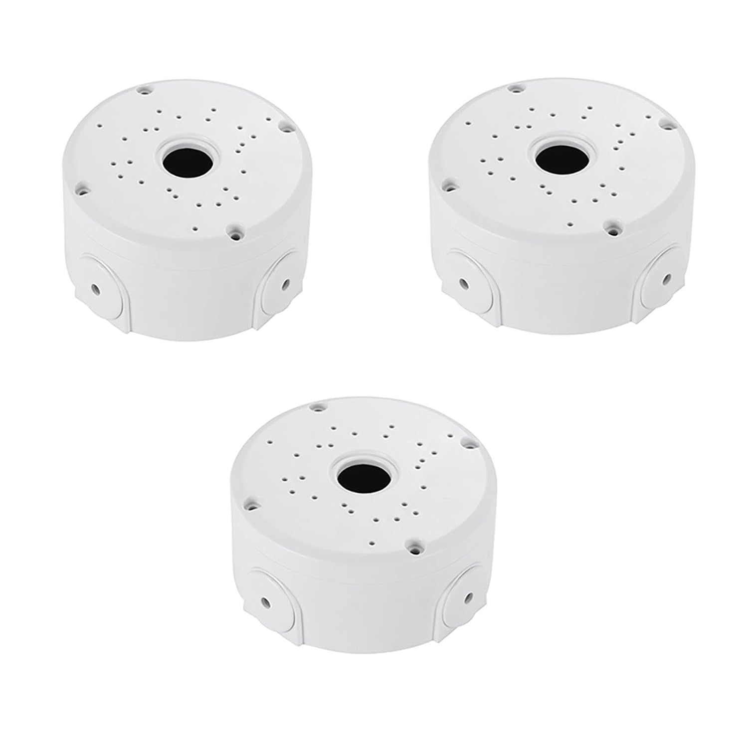 Shows three identical white junction boxes to communicate that this is a multi-pack purchase, allowing shoppers to see the product clearly and understand the…