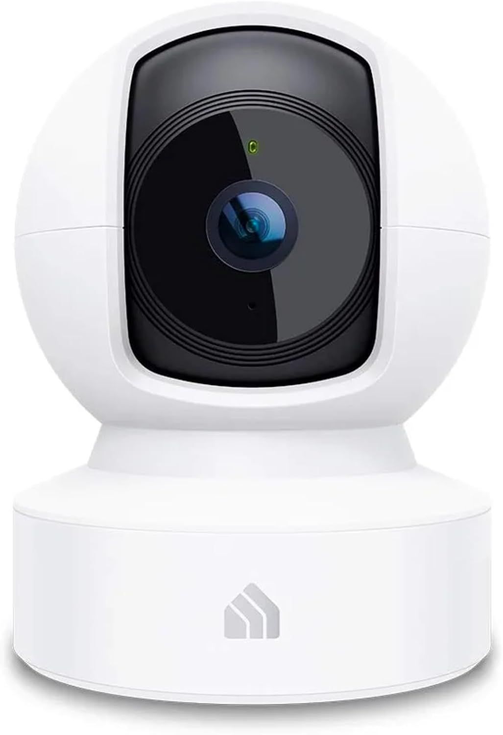 Displays the core product, a white pan-tilt security camera with a prominent lens, to show shoppers exactly what they will receive.