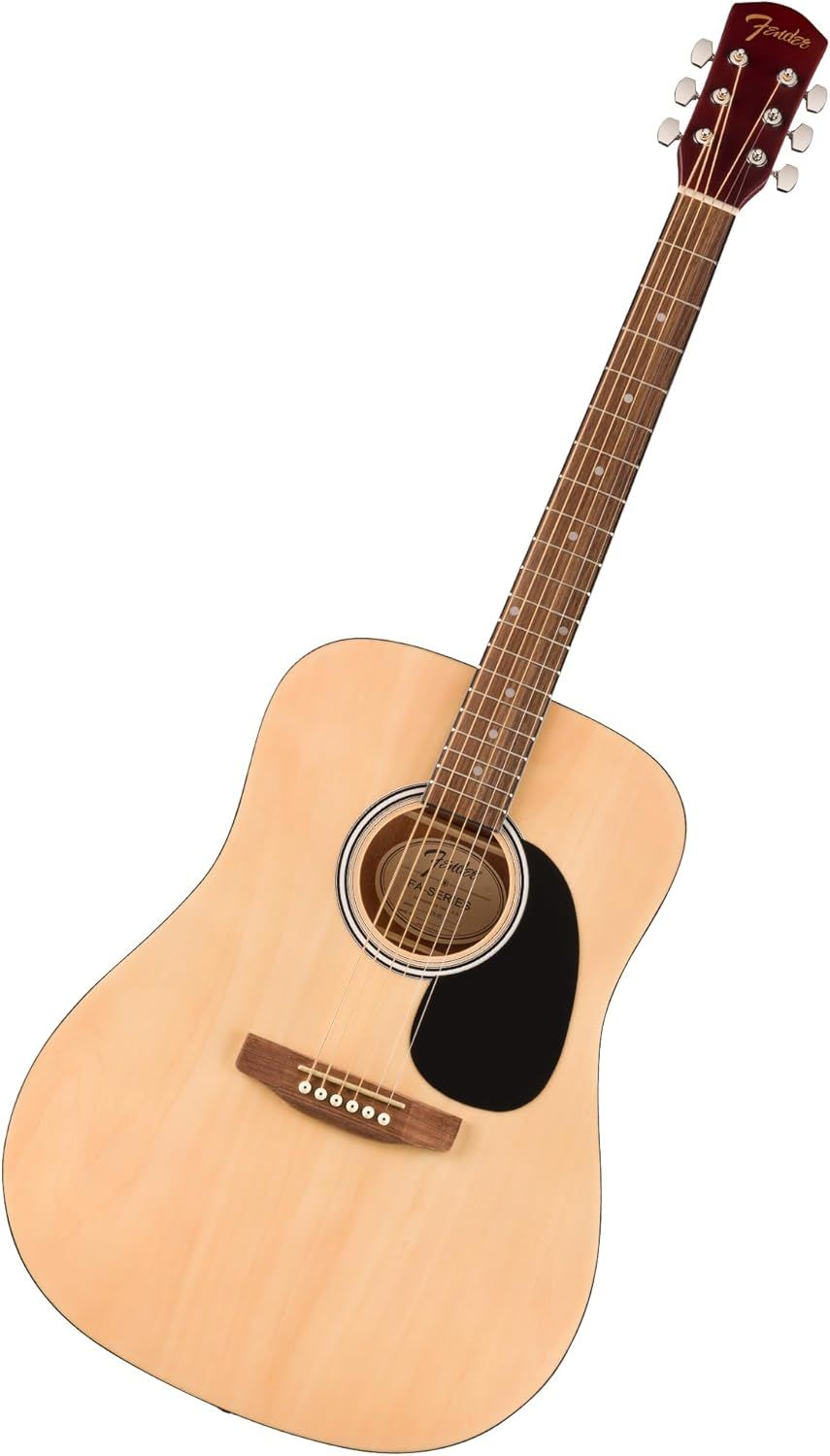 Shows the complete acoustic guitar in a clean catalog-style presentation to help shoppers clearly see the product design, finish, and brand.