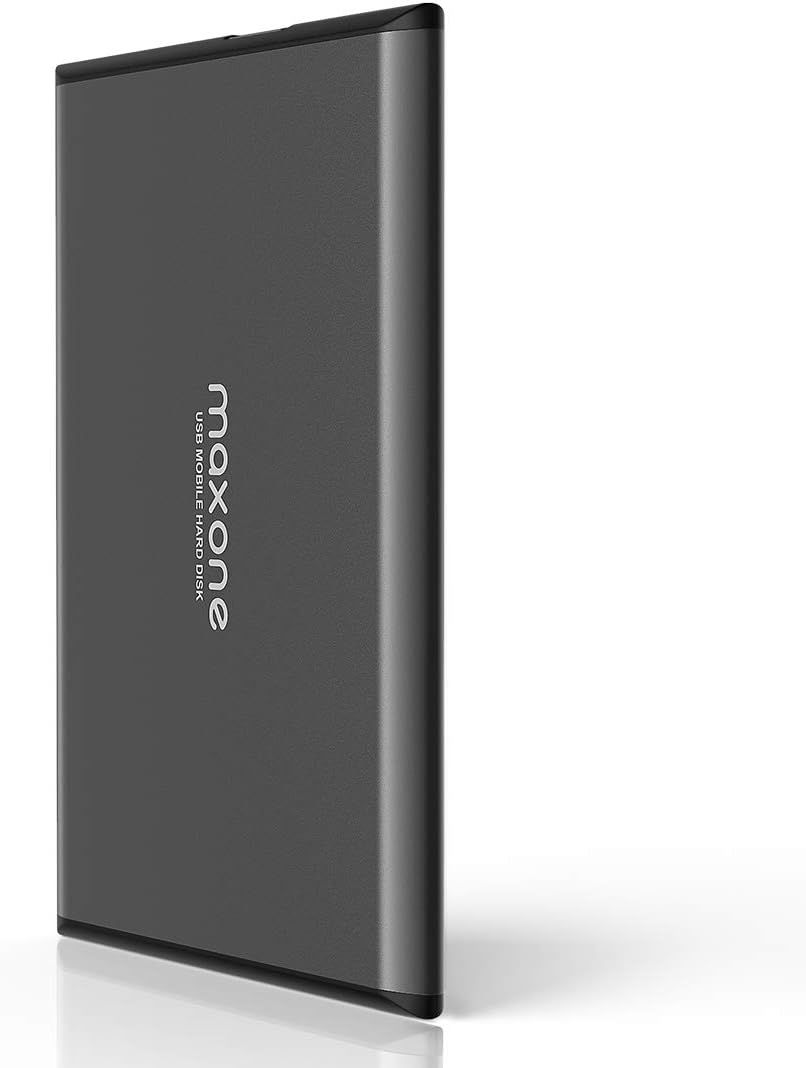 Displays the core product, a sleek portable hard drive with brand branding, to show shoppers exactly what they will receive. Uses a reflection beneath the product to create visual depth and premium…