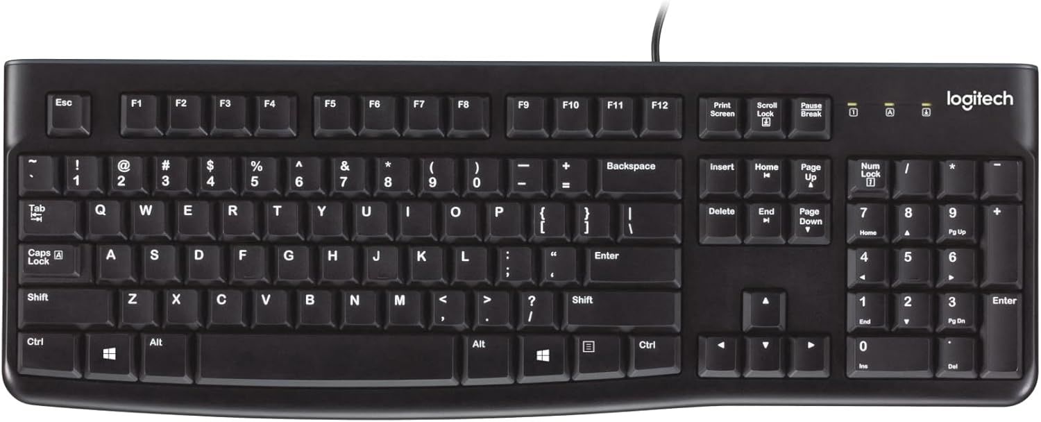 Displays the complete Logitech keyboard in a clean catalog style to show the shopper exactly what the product looks like, including all keys and layout.