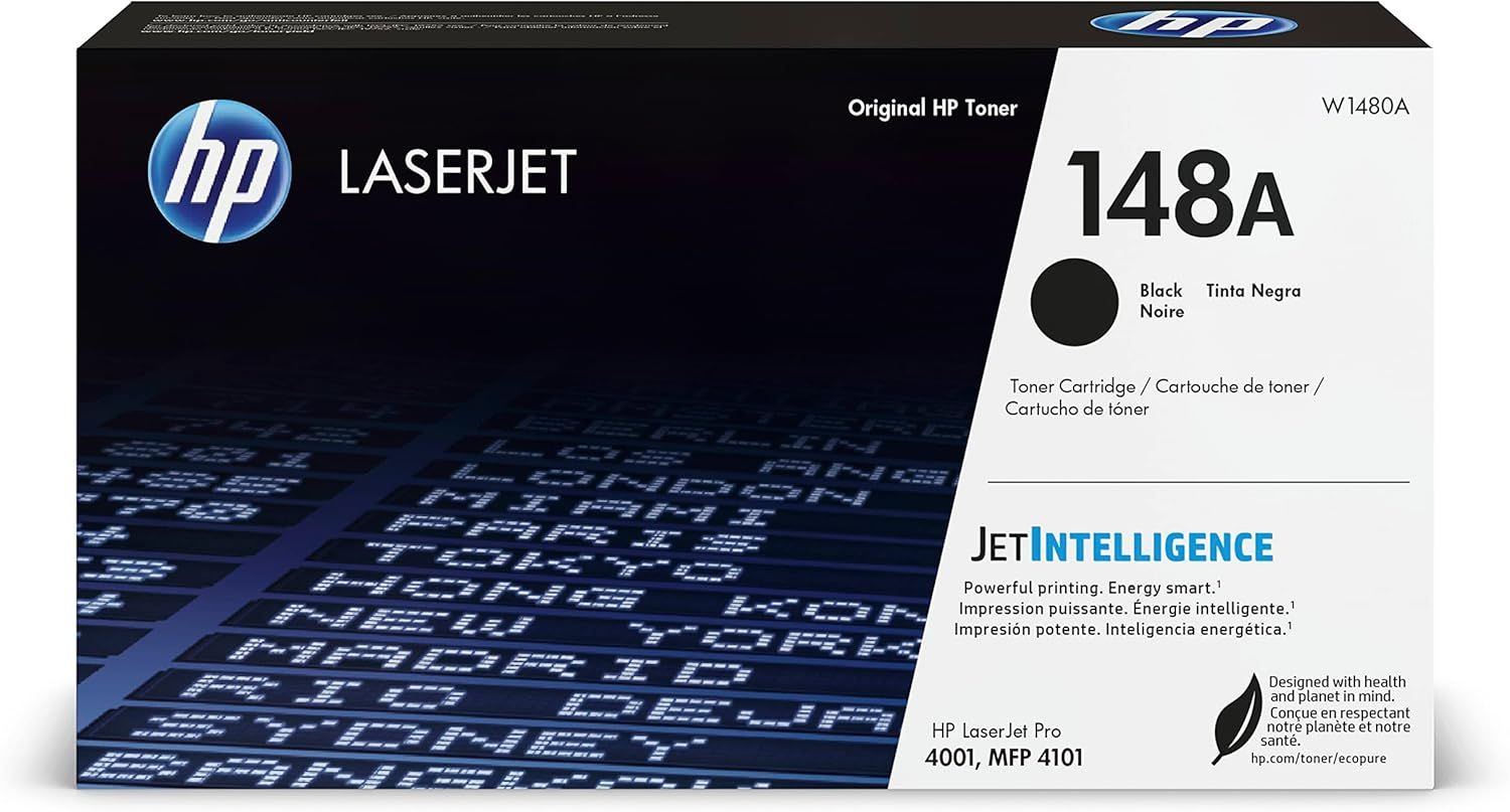 Shows the official HP LaserJet toner cartridge in its retail packaging to communicate authenticity, compatibility, and product specifications to the shopper.…