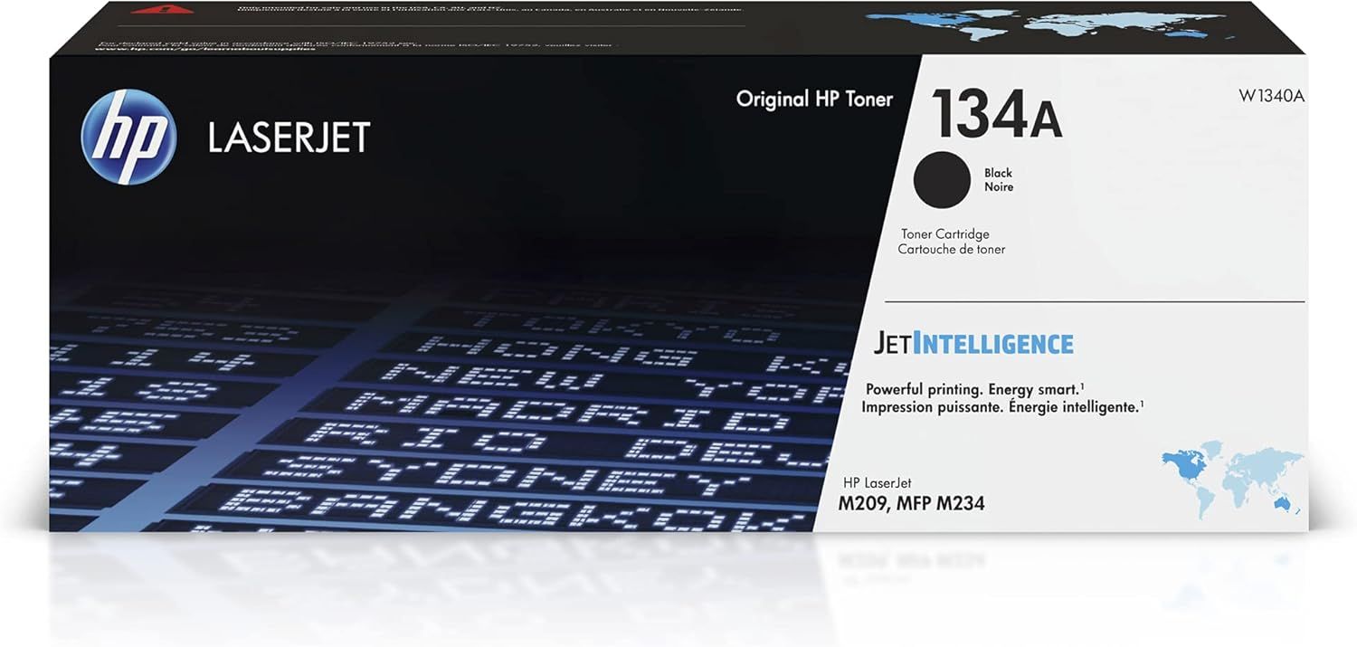 Shows the official HP toner cartridge in its retail packaging to reassure shoppers they are purchasing an authentic, original HP product with clear model…