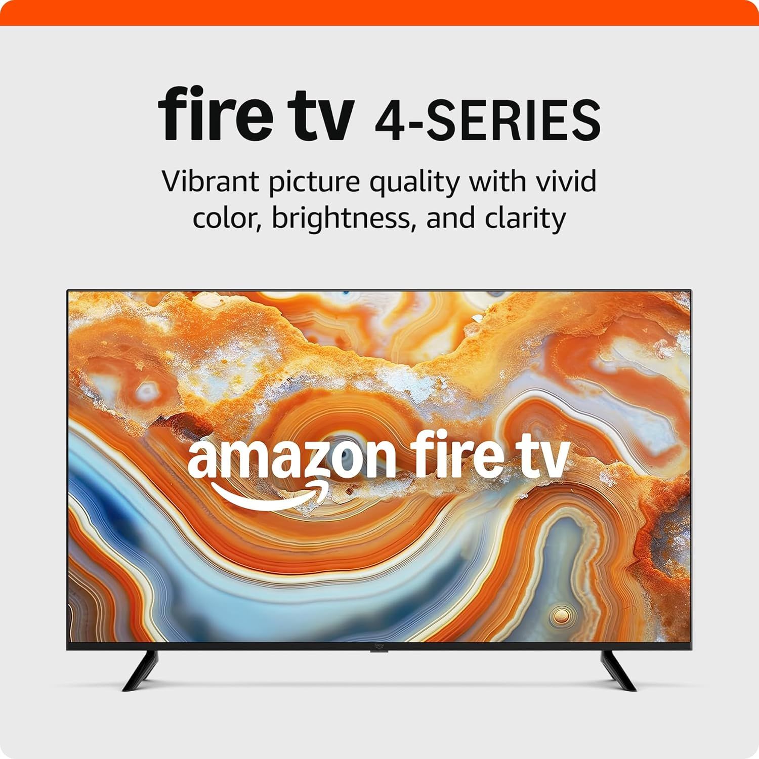 Showcases the Fire TV 4-Series television with emphasis on its vivid color, brightness, and clarity to communicate the core visual performance benefit to…