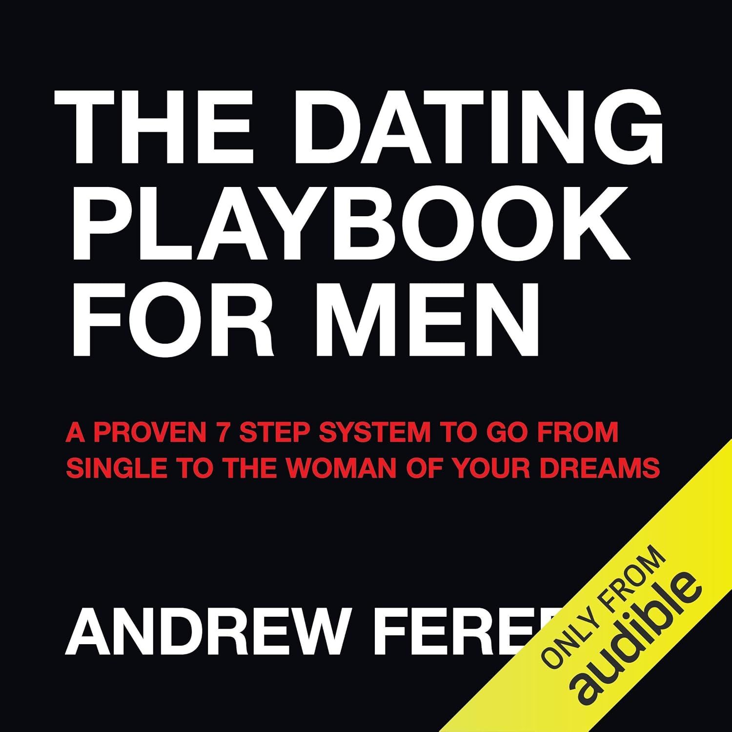 Displays the audiobook product clearly with its title, subtitle, and author to help shoppers identify and understand what they are purchasing. Uses a bold black background to create strong visual…
