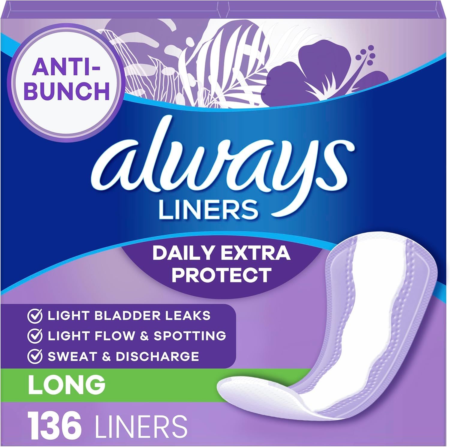Shows the retail packaging to help shoppers identify the product on shelf and understand what they will receive, including brand, product type, and key features like anti-bunch technology and extra…