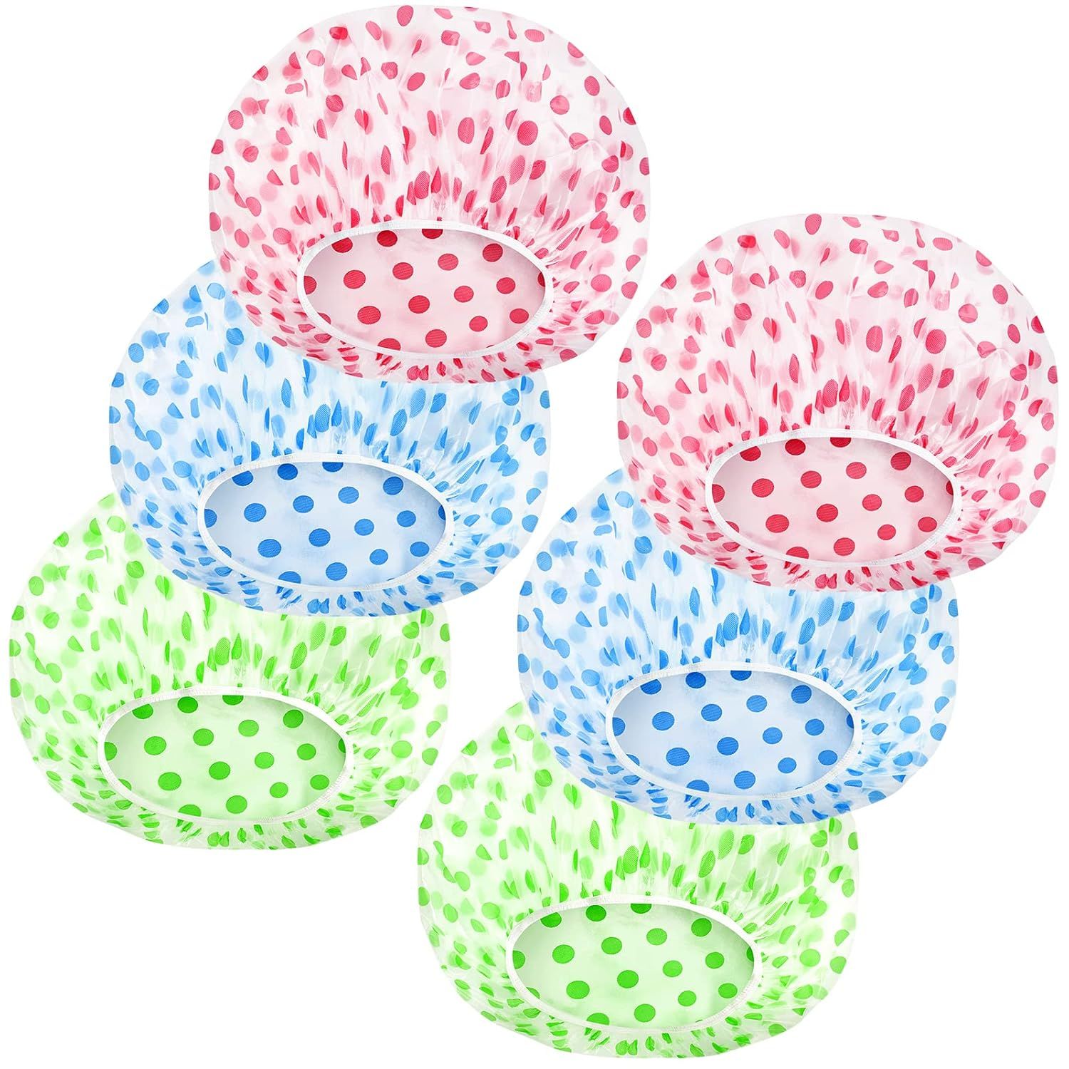 Displays the core product—decorative polka dot bowls—in multiple colors to show the variety and design pattern available to shoppers. Shows the different color options available for selection,…
