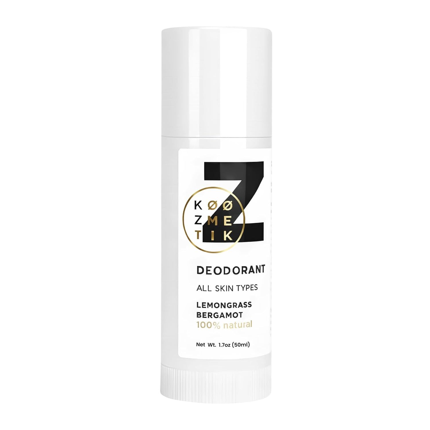 Displays the core product clearly on a clean white background to show the deodorant stick packaging, branding, and key product details including the natural formulation and scent variety. Shows the…