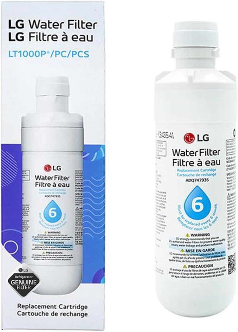 Shows the LG water filter replacement cartridge both in its retail packaging and as the standalone product, allowing shoppers to see exactly what they will receive and how the product looks.…