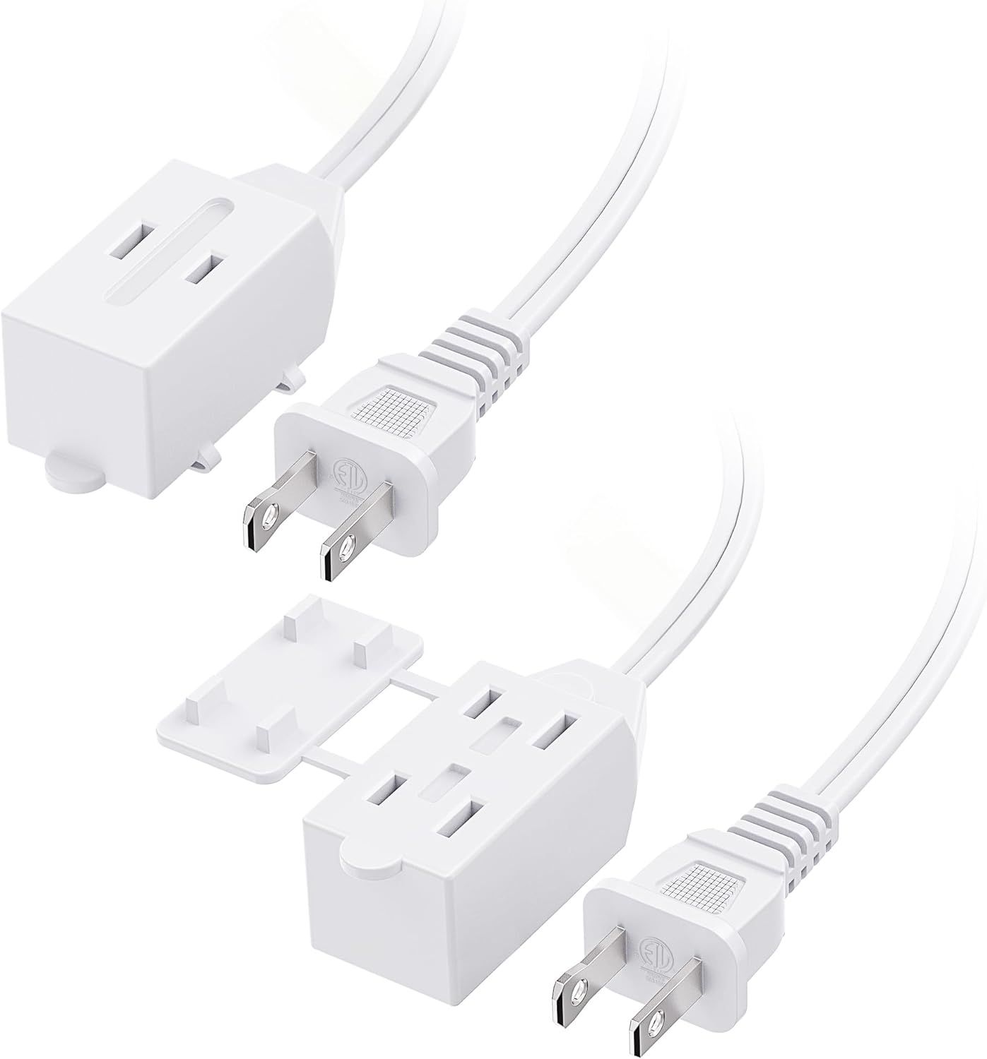 Shows the core product clearly on a white background, allowing shoppers to see the extension cord design, plug configuration, and outlet arrangement.