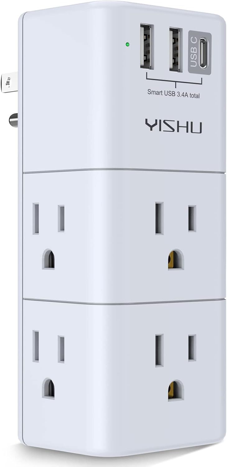 Displays the core product clearly on a white background, showing the multiple AC outlets and USB ports to communicate the charging hub's functionality and…
