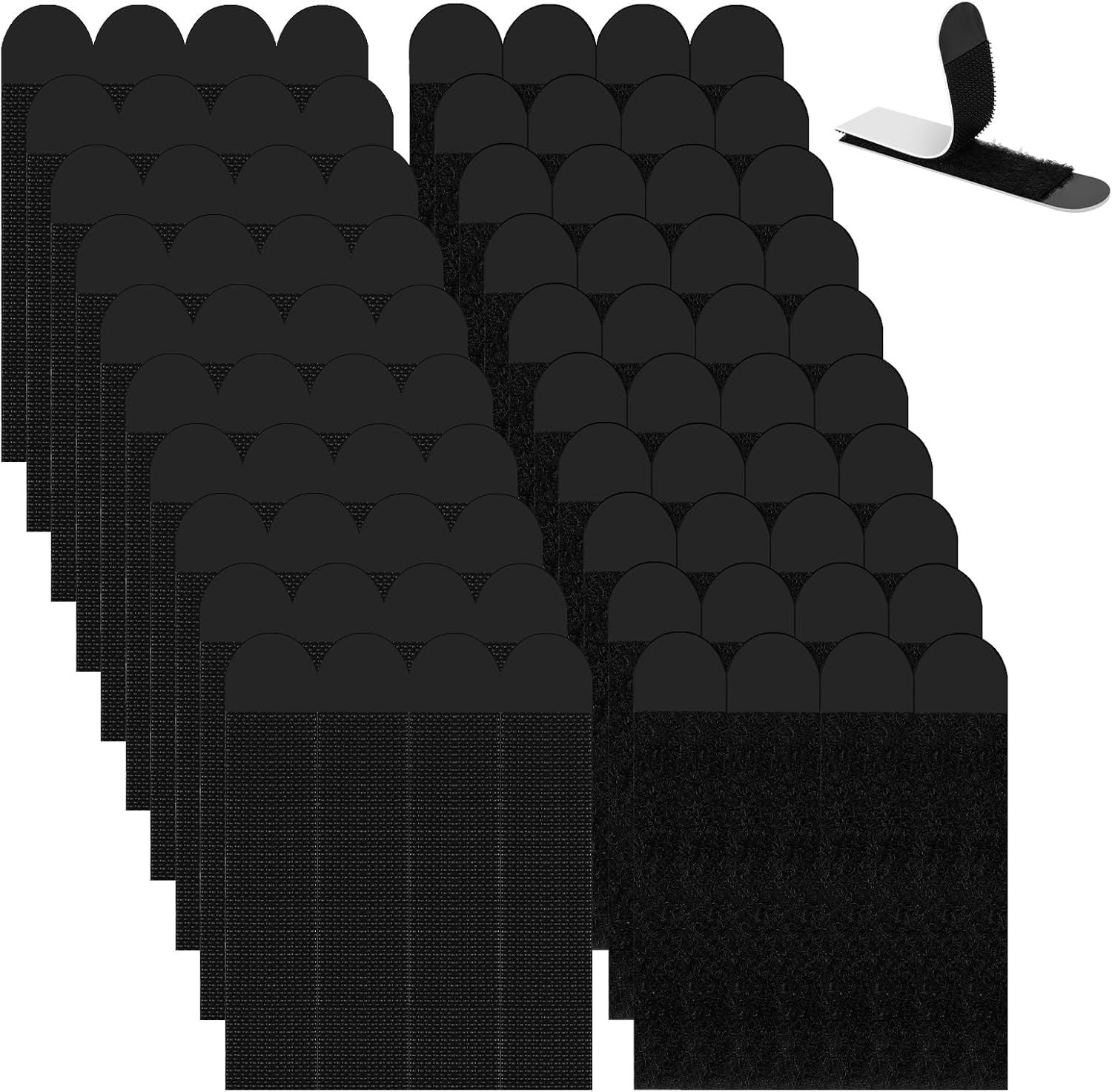 Shows the complete multi-pack set of adhesive hook-and-loop dots to communicate quantity and value, reassuring shoppers they are getting a substantial supply for various fastening needs. Displays…