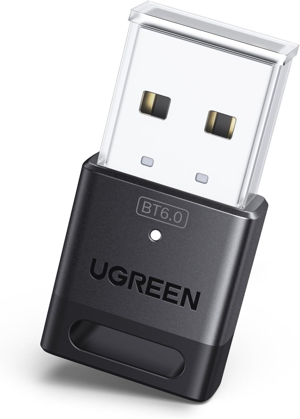 Displays the core product clearly on a white background to show shoppers exactly what they will receive - a compact USB Bluetooth adapter with visible…