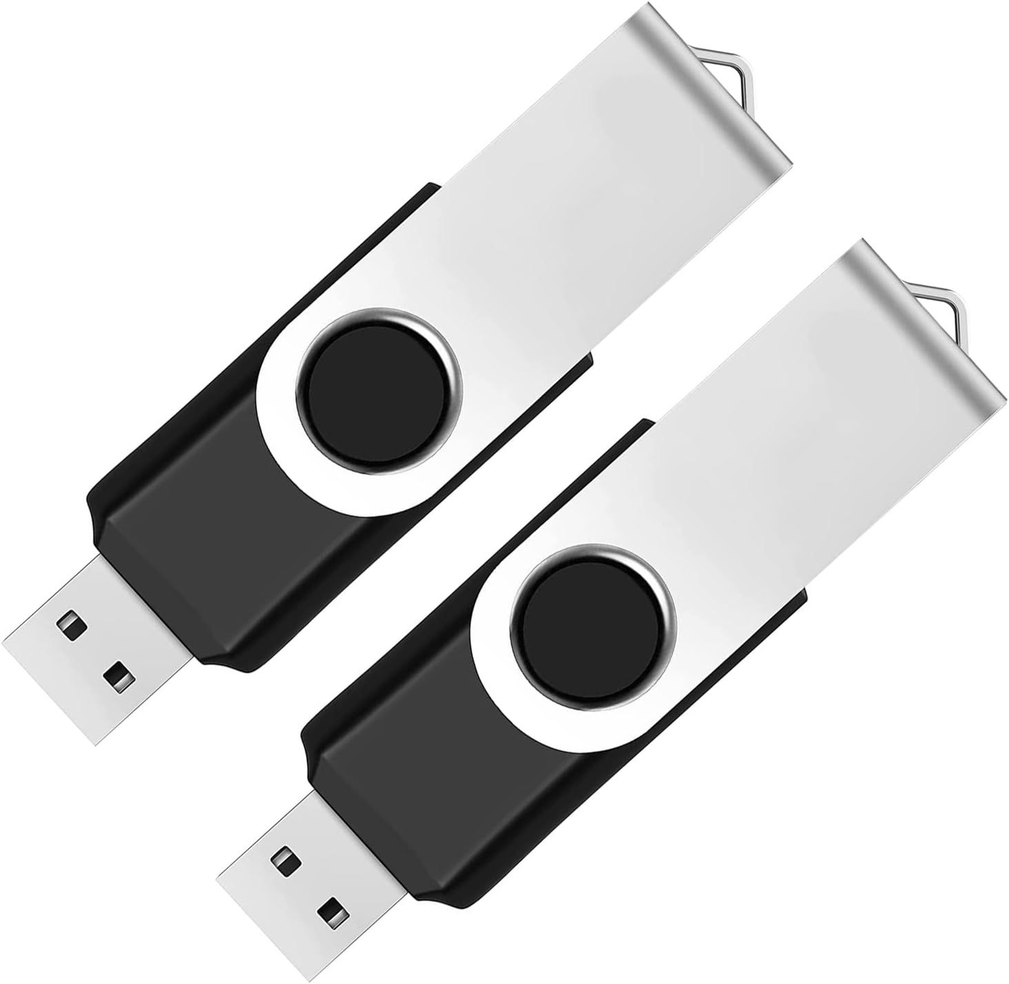 Shows two identical USB flash drives to communicate that this is a multi-pack purchase, allowing shoppers to see the product design and understand they are…