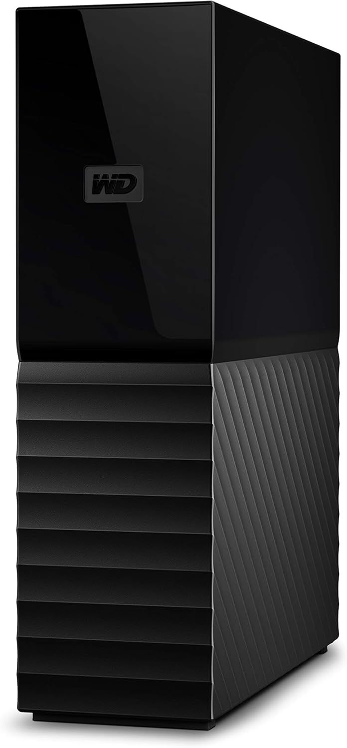 Displays the WD external hard drive in a clean catalog style to show the product design, branding, and physical appearance including the distinctive textured…