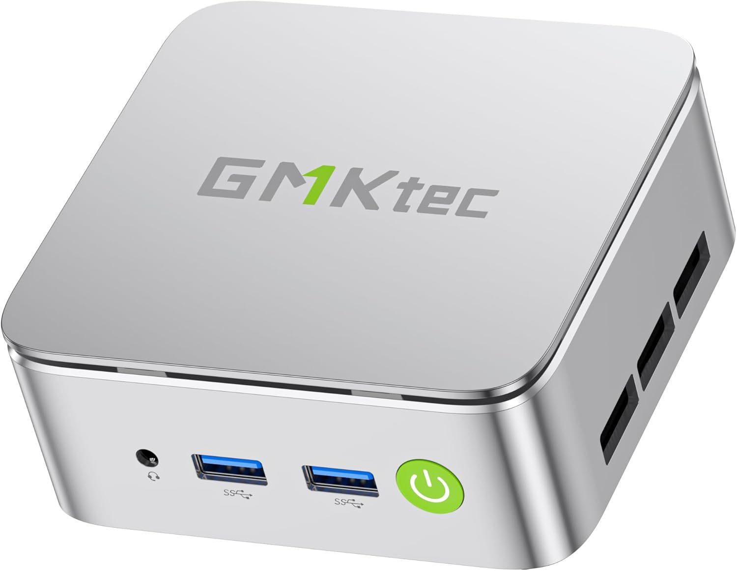 Displays the core product, a compact mini PC device with visible ports and branding, to show shoppers what they will receive and communicate its small form…