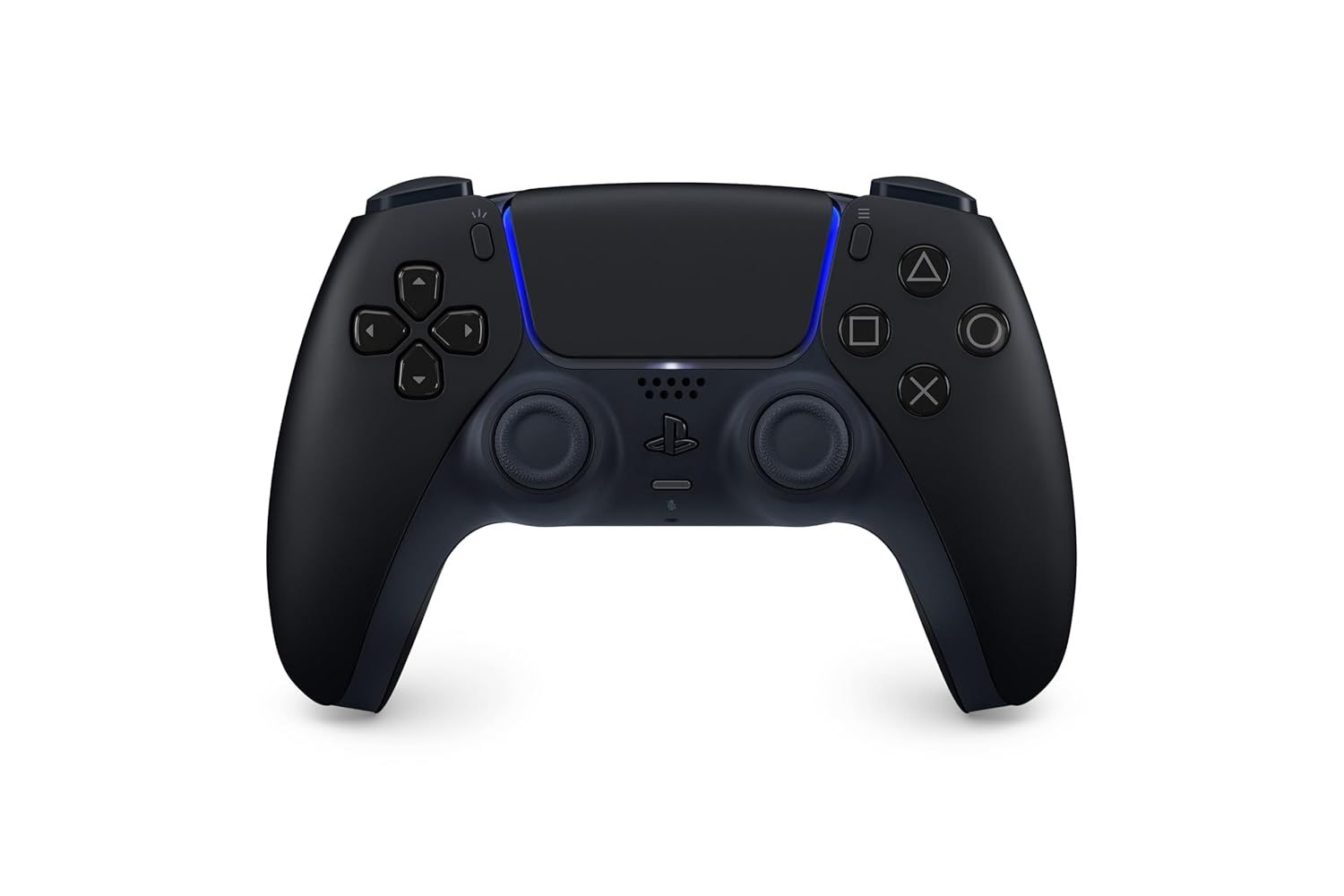 Displays the core product clearly on a clean white background to show the controller's design, button layout, and distinctive blue accent lighting. Uses a subtle drop shadow beneath the controller…