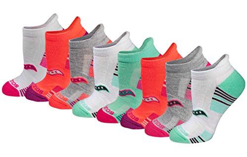 Displays the complete set of athletic socks included in the multi-pack purchase, showing the variety of colors and designs available in one package. Showcases the different color and pattern options…