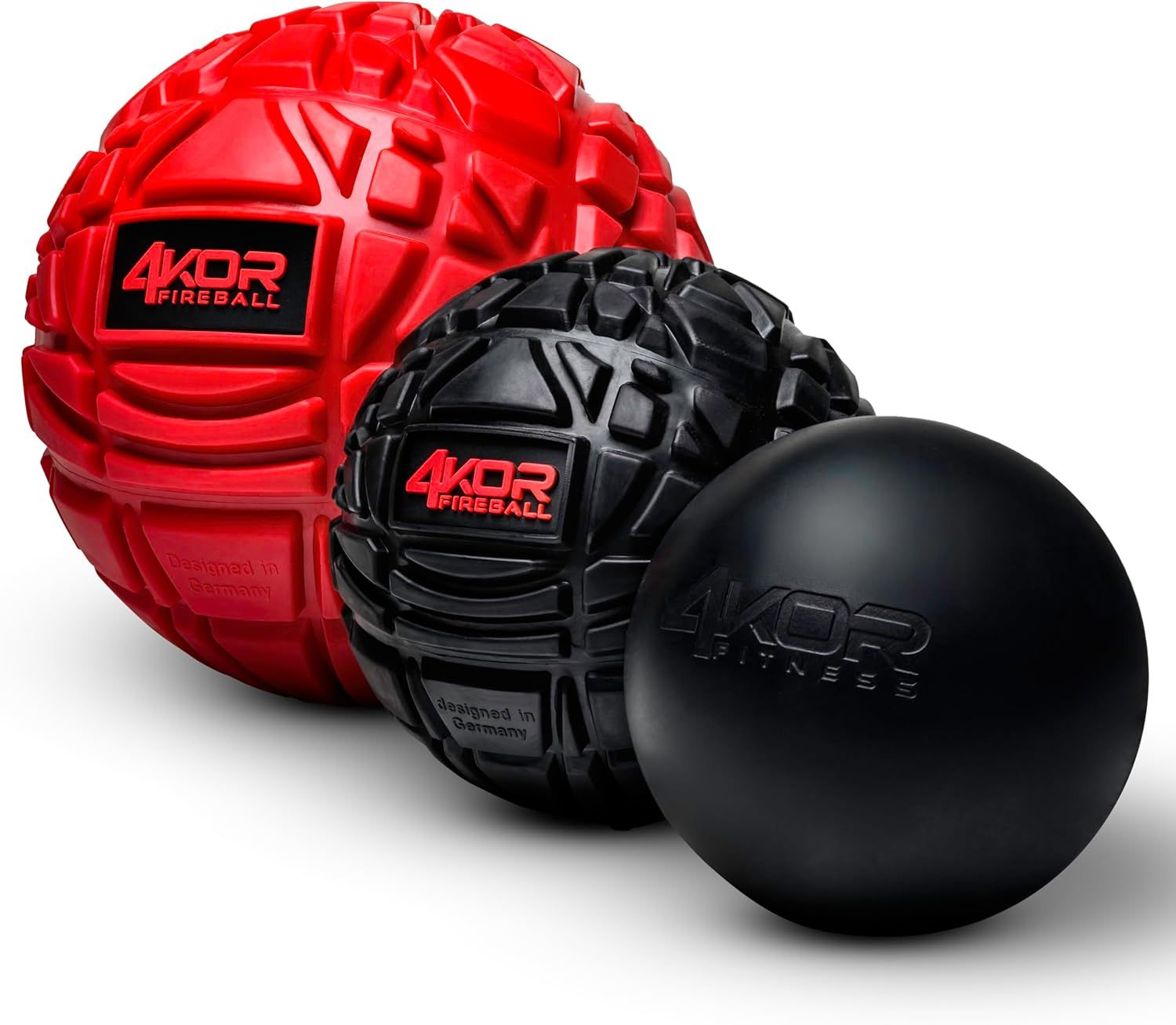 Displays the core product set of massage balls in different colors and sizes with textured surfaces, showing shoppers exactly what they will receive and the variety included in the purchase. Shows…