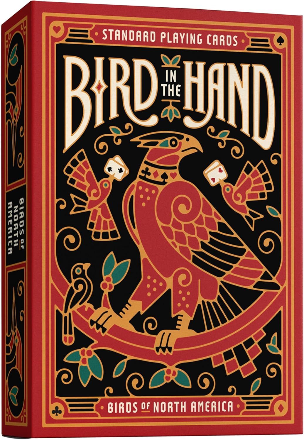 Shows the physical retail packaging the buyer will receive, communicating the premium decorative design and collectible nature of this playing card set. Displays the core sellable product, a deck of…