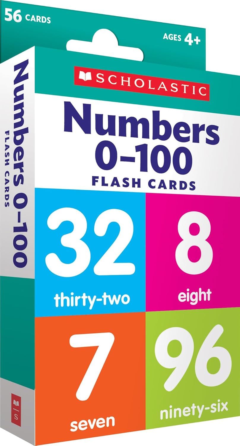 Shows the physical retail packaging the buyer will receive, communicating the product is a boxed set of educational flash cards with clear branding and content information. Displays the core…