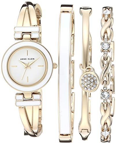 Displays the complete jewelry set including the watch and coordinating bracelets to show shoppers exactly what items are included in the purchase. Shows the three complementary bracelets that come…