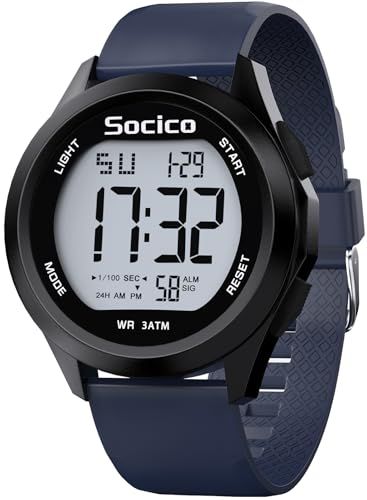 Shows the core product clearly on a clean white background, allowing shoppers to see the watch design, digital display, and overall appearance in a catalog-style presentation.