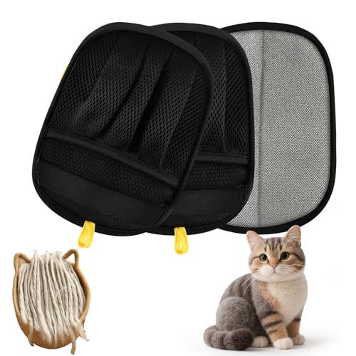 Shows the core product—mesh car seat covers—clearly displayed to communicate what the buyer will receive, along with included accessories. Displays additional included items (rope toy and pet hair…