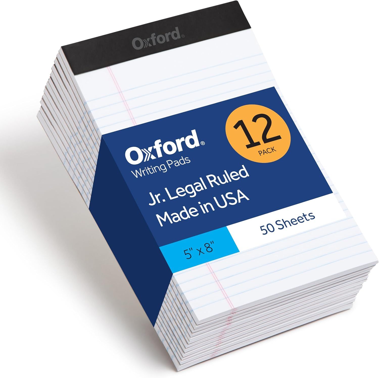 Shows the core product clearly—a 12-pack of Oxford writing pads—so shoppers understand exactly what they are purchasing, including size, ruling type, sheet…