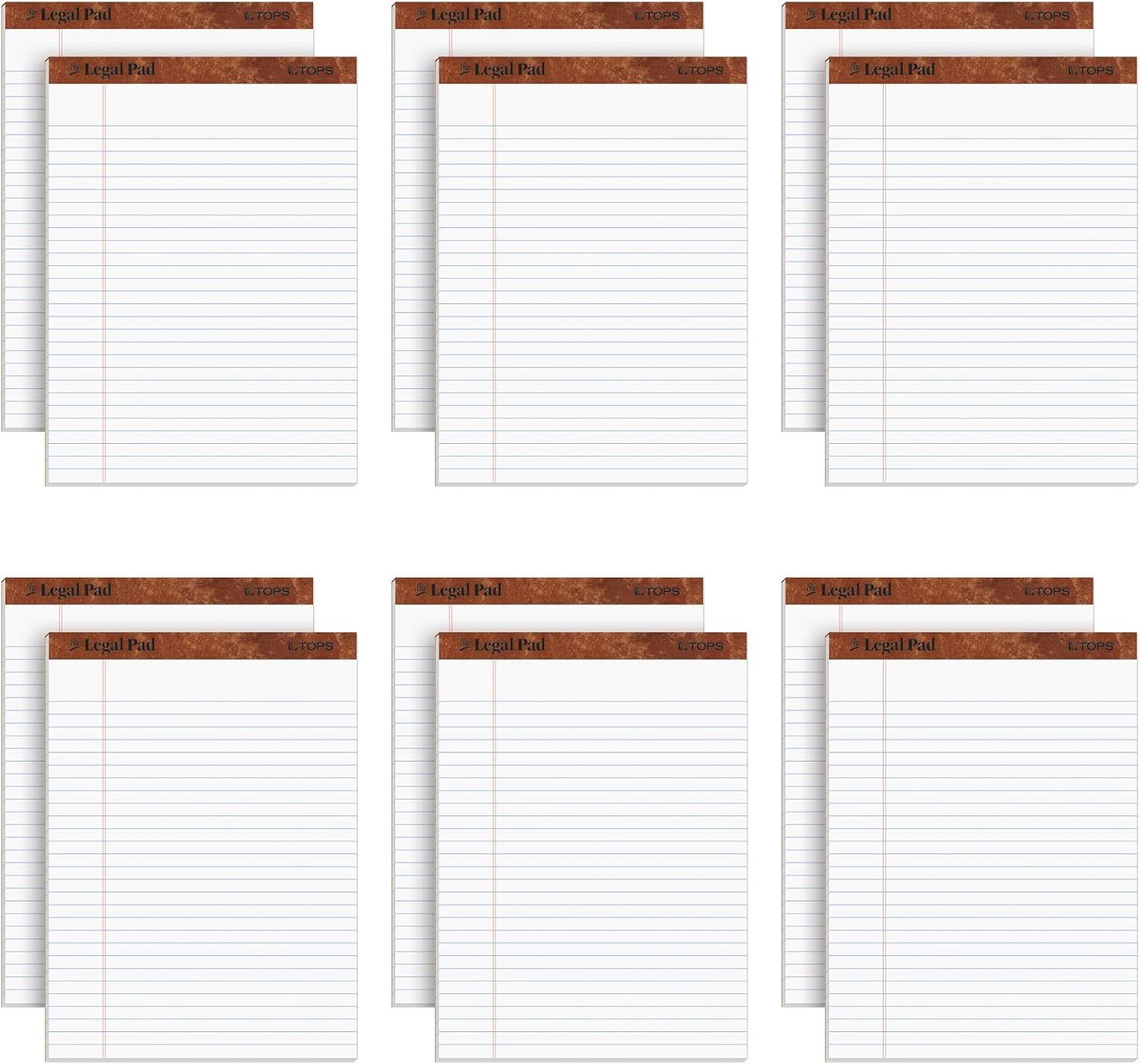 Shows the core sellable product, a multi-pack of legal pads with distinctive brown headers, allowing shoppers to see exactly what they will receive in the…