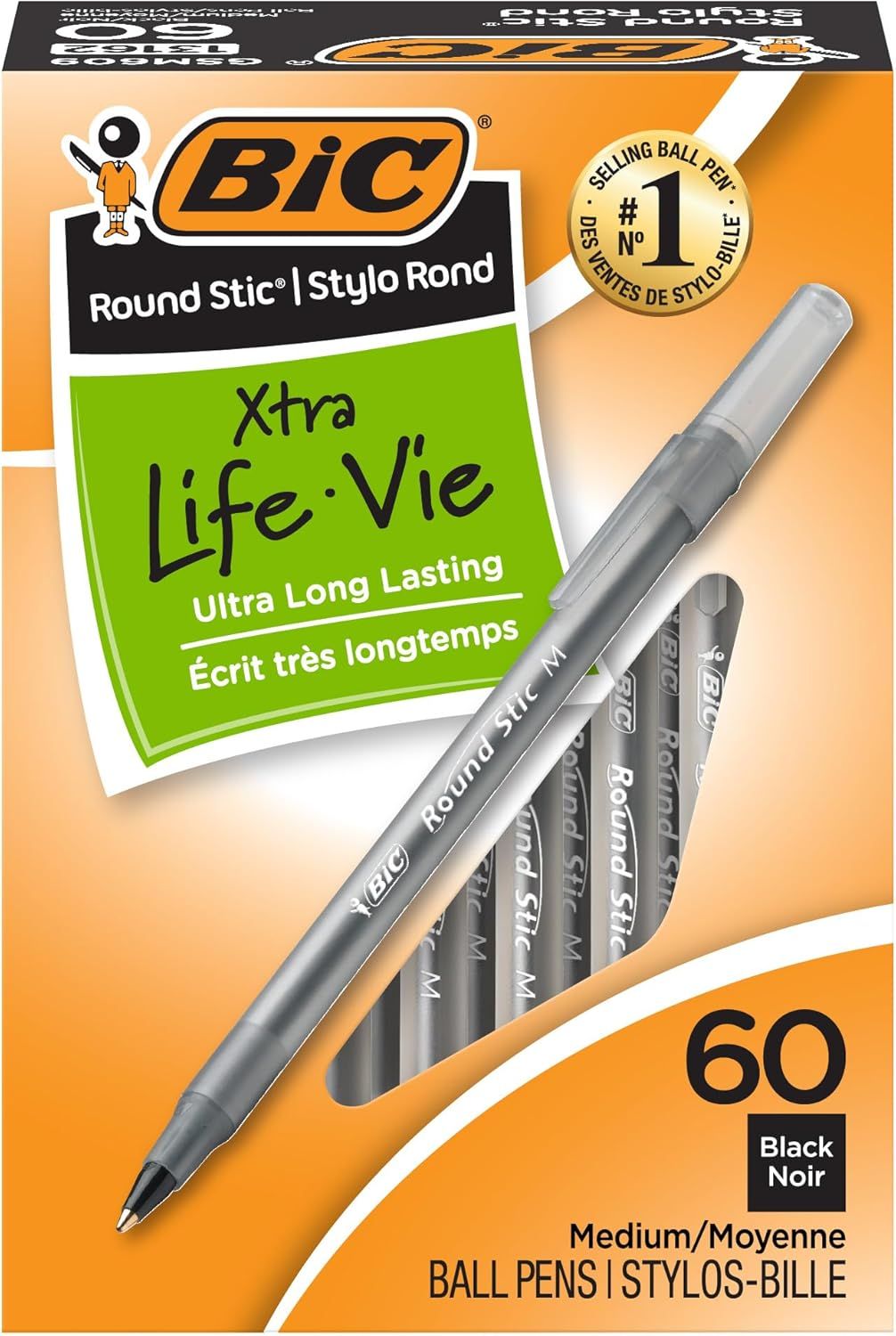 Shows the product in its retail packaging to communicate brand identity, product name, key features like ultra long lasting, and quantity (60 pens), helping…