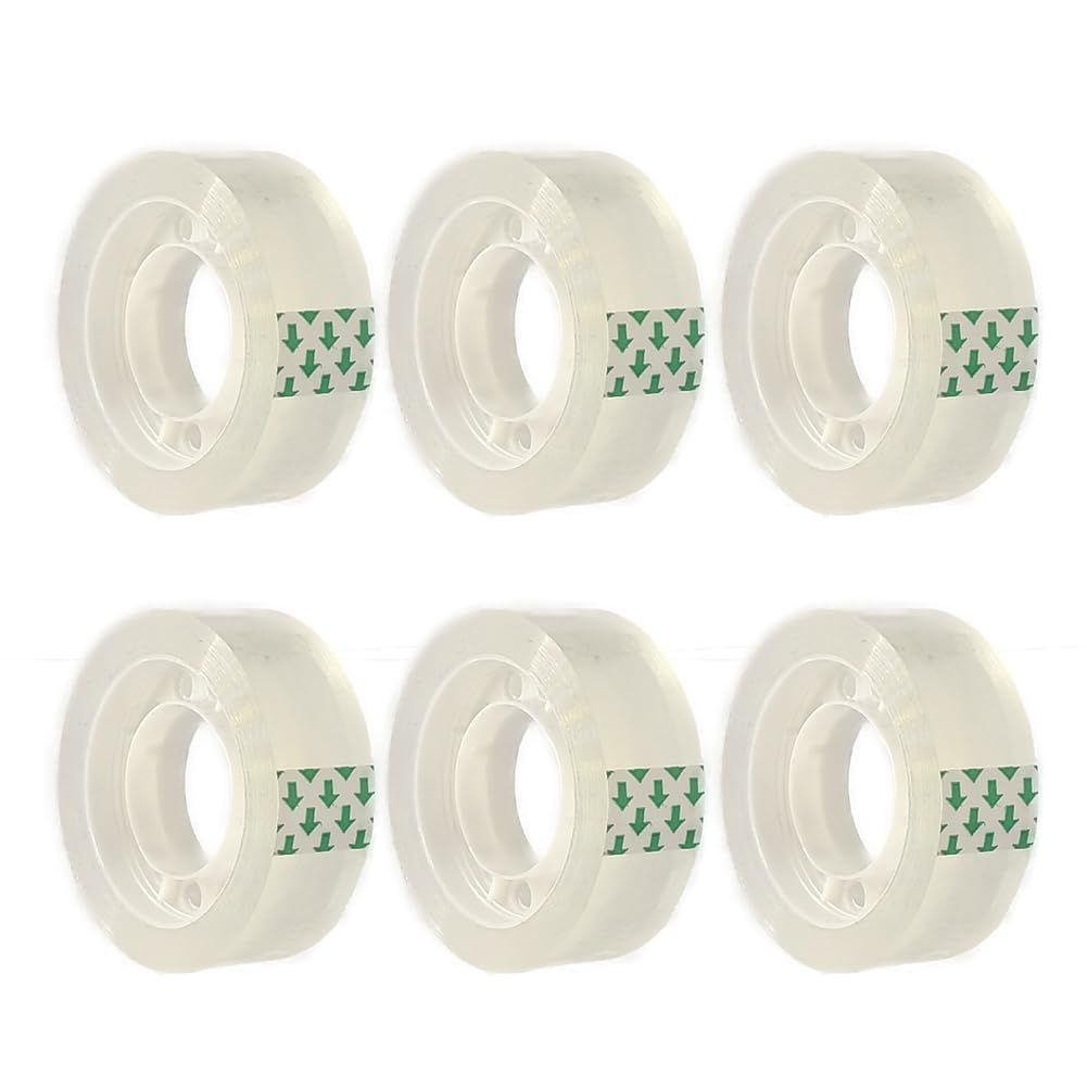 Shows the core product as a 6-pack of clear tape rolls on a clean white background, allowing shoppers to see exactly what they will receive in the multi-pack…