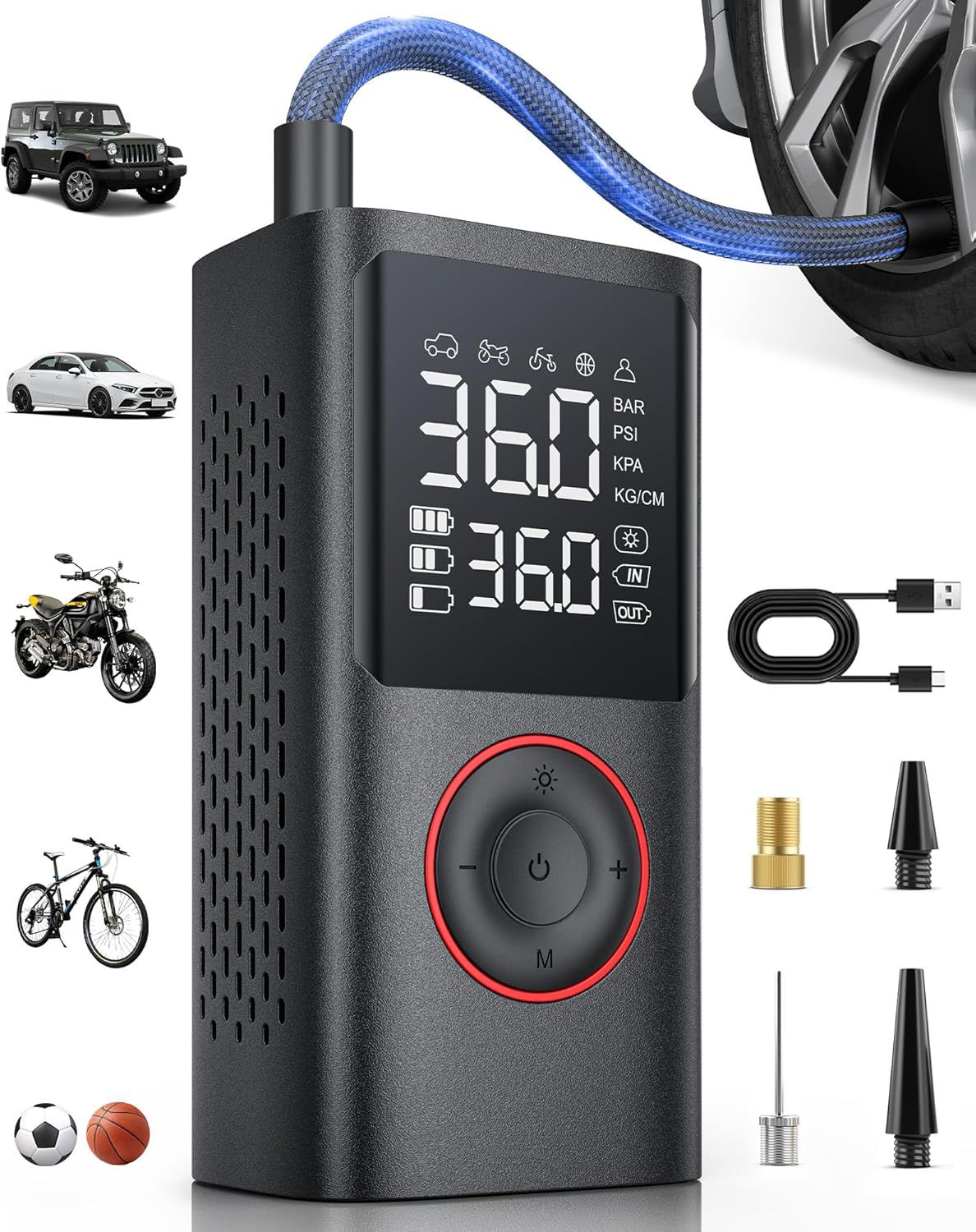 Powools Tire Inflator Portable Air Compressor