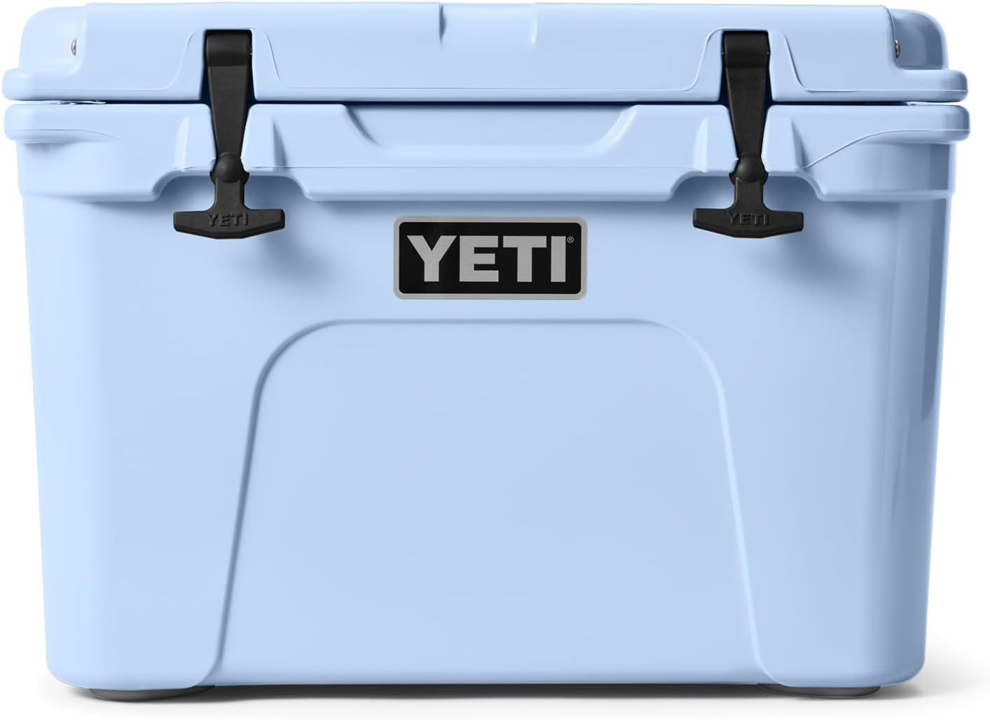 Displays the YETI cooler as the core product in a clean catalog-style presentation, allowing shoppers to see the product's design, color, and key features like the secure latches and brand logo.…