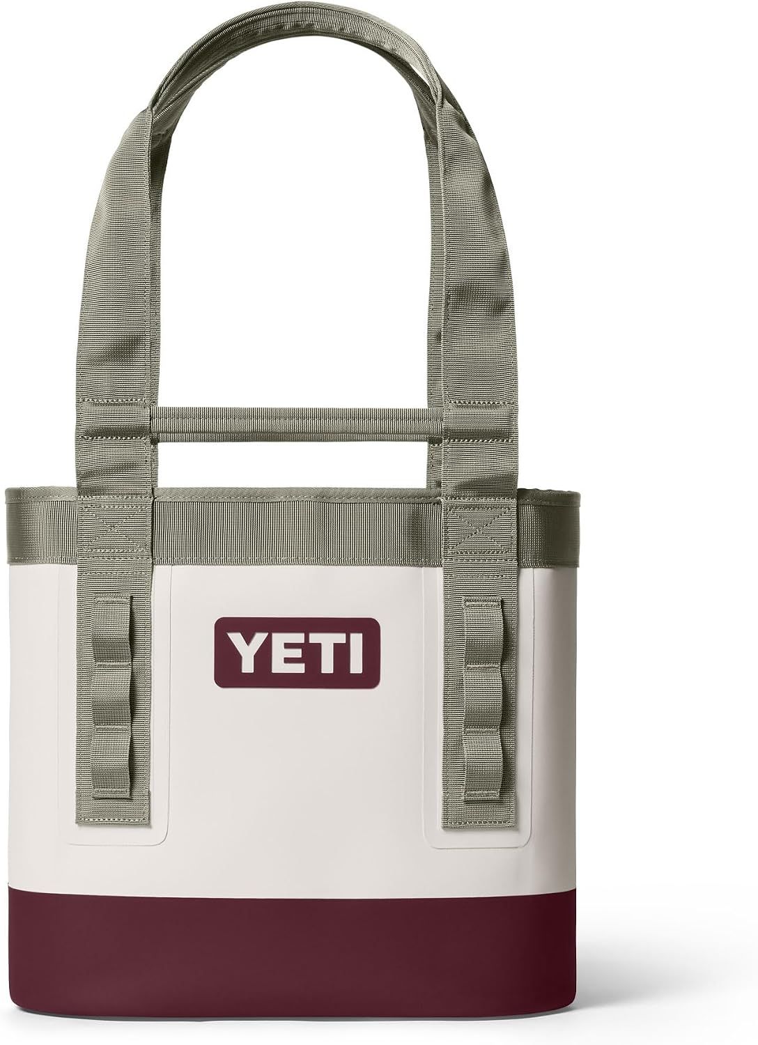 Displays the core product clearly on a white background to show the tote bag's design, branding, and construction details for easy evaluation by shoppers.