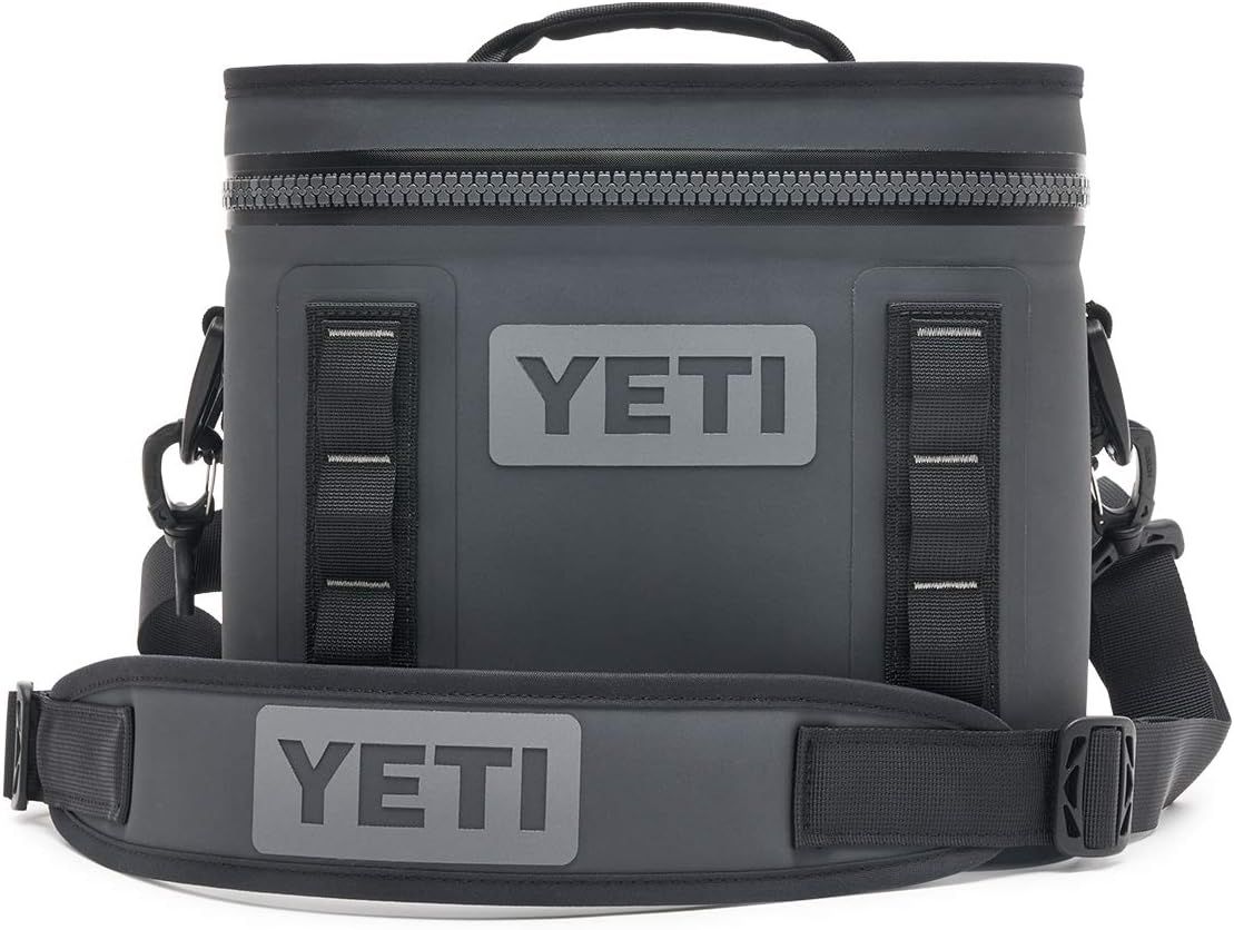 Displays the core YETI cooler bag product clearly on a white background, allowing shoppers to see the design, branding, carrying handle, shoulder strap, and overall construction of the item they…