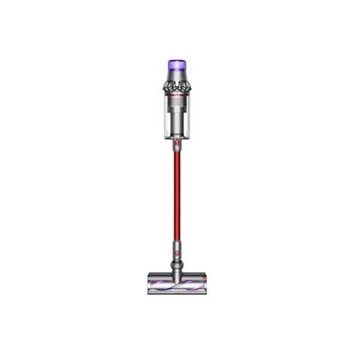 Displays the complete cordless stick vacuum in a clean catalog view, allowing shoppers to see the full product design, form factor, and key components including the motor unit, wand, and cleaning…