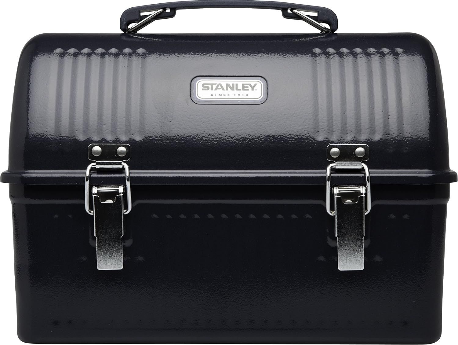 Displays the Stanley lunch box in a clean catalog style to show the product's iconic design, metal latches, handle, and branding clearly to shoppers.
