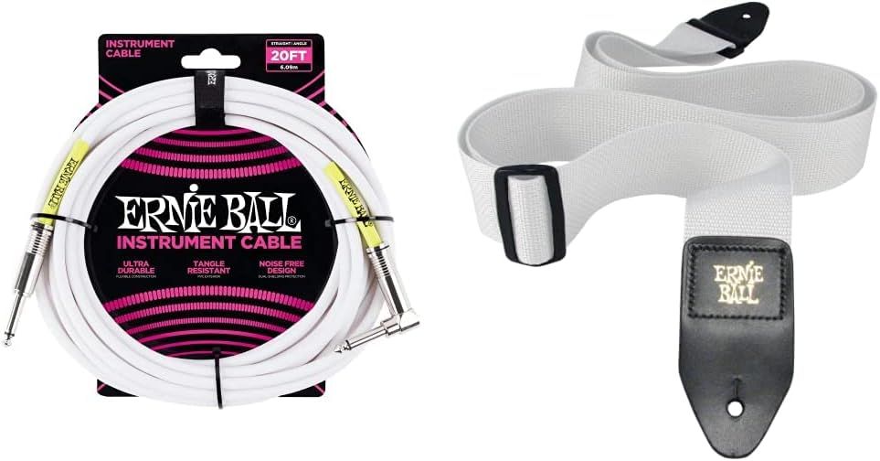 Shows the white cable and matching strap together so the shopper sees both items in the bundle. Shows the cable on its retail card so the shopper sees the packaged item they will receive.